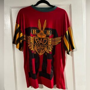 Vintage Bugs Bunny Bad Brigade Red Graphic Tee with Yellow Accent (Size: L-XL)